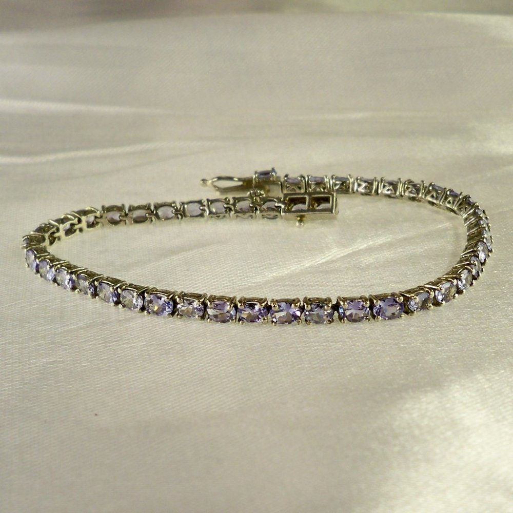 NEW Oval Cut Cubic Zirconias Silver DESIGNER Tennis Bracelet
